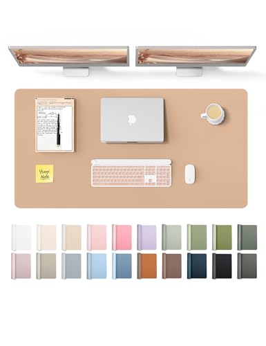 YSAGi Leather Desk Protector, Office Mat, Large Mouse Mat, Non-Slip PU Leather Blotter, Laptop Desk Mat, Waterproof Writing P