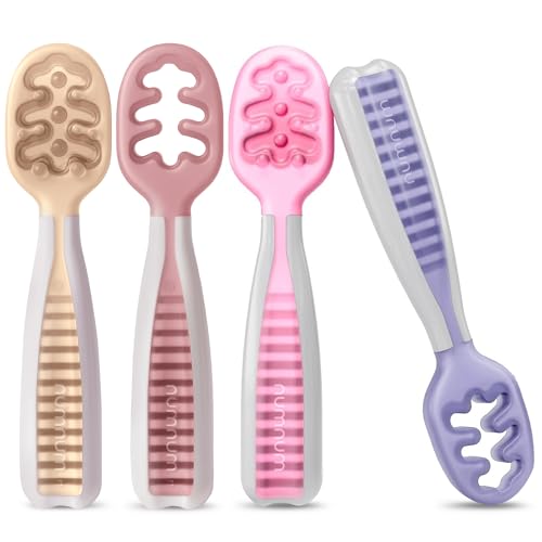 NumNum Baby Spoons Self Feeding 6 Months, 4-Pack Sweet Dreams