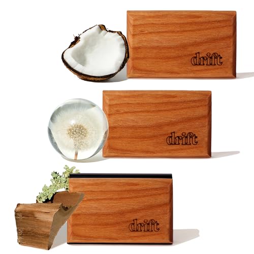 Drift Car Air Freshener - The Original Wood Air Freshener - Car Odor Eliminator - Long Lasting Scent - Metal Clip - Essential