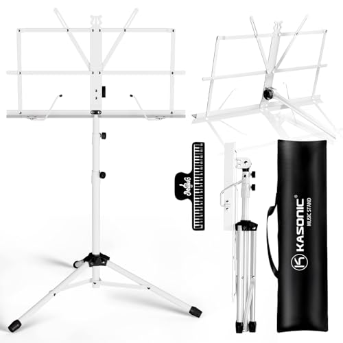 K KASONIC Music Stand, 2 in 1 Folding Sheet Music & Book Stand With Bag