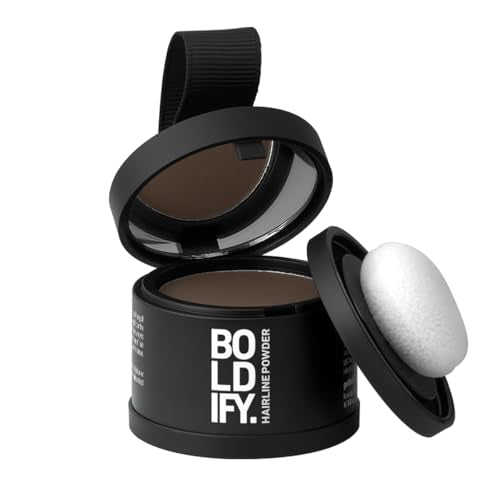 Boldify Hairline Powder, Root Touch Up Hair Color Medium Brown 4g