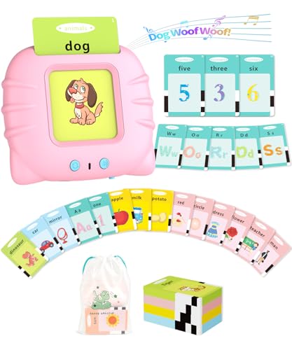 Aullsaty Talking Flash Cards for Toddlers 1-5 Years Old, Upgraded 536 Sight Words with 6 Songs Montessori Autism Sensory Toys