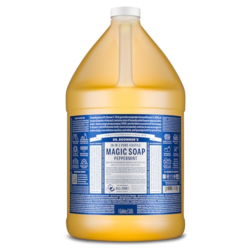Dr. Bronner's Peppermint Pure-Castile Liquid Soap, Bulk Refill, 1 Gallon