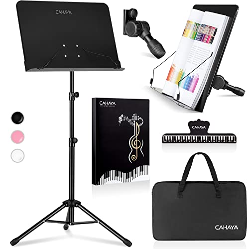 CAHAYA Sheet Music Stand Dual-use Convert to Desktop Stand Adjustable Black