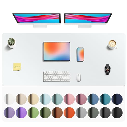 Aothia Faux Leather Desk Mat - Non-Slip PU Leather Desk Blotter, Waterproof Writing Surface, Large Desk Pad for Office & Home