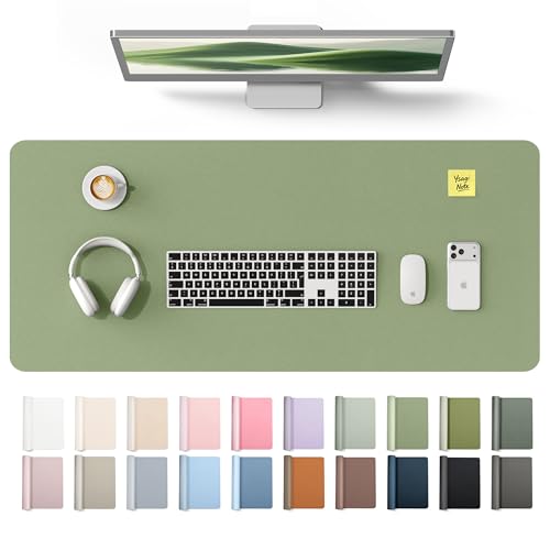 YSAGi Leather Desk Protector, Office Mat, Large Mouse Mat, Non-Slip PU Leather Blotter, Laptop Desk Mat, Waterproof Writing P