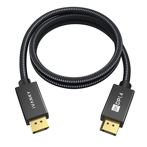 IVANKY 8K DisplayPort 1.4 Cable 3ft, 32.4Gbps High Speed DP to DP Cord