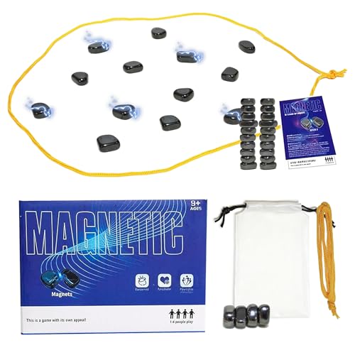 Magnetic Chess Game,Magnetic Chess Game with Stones,Magnetic Chess Strategy Game for Kids and Adults,Family Board Games Set, 