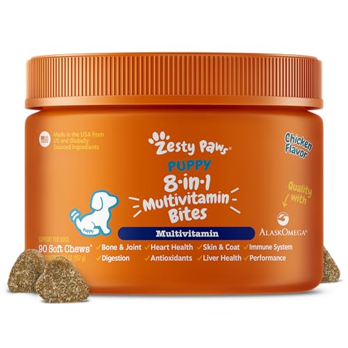 Zesty Paws Puppy Essentials Puppy Multivitamin Bites - Chicken, 90 Ct