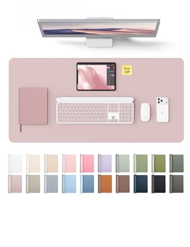 YSAGi Leather Desk Protector, Office Mat, Large Mouse Mat, Non-Slip PU Leather Blotter, Laptop Pad, Waterproof Writing Pad fo