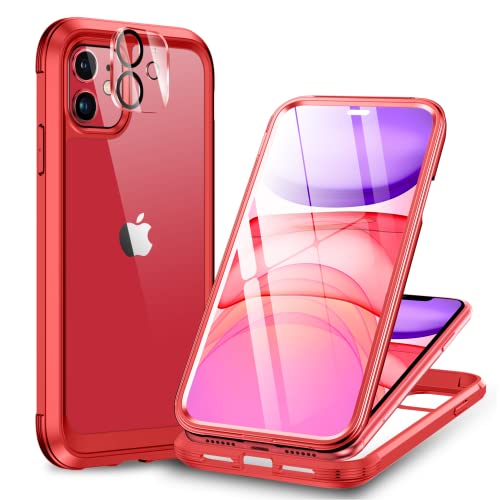 Miracase Glass Series for iPhone 11 Case 6.1 inch, Upgraded Full-Body Rugged Phone Bumper Case Cover with Built-in 9H Tempere