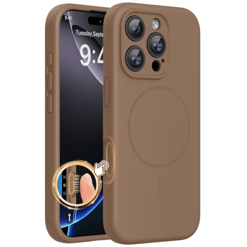 Miracase Magnetic for iPhone 16 Pro Case, Silicone, Chocolate