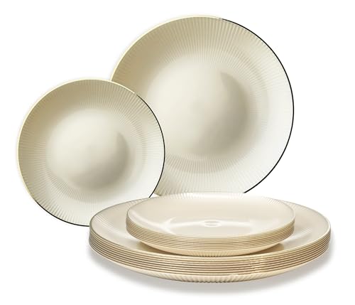 " OCCASIONS " 60 Plates Pack (30 Guests)-Heavyweight Wedding Party Disposable Plastic Plate Set -30 x 10'' Dinner + 30 x 7'' 
