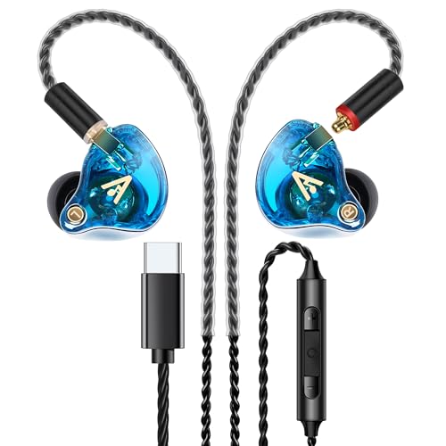 Audiovance Vibes 202MC USB-C HiFi Wired Earbuds, Type-C Headphones with Mic