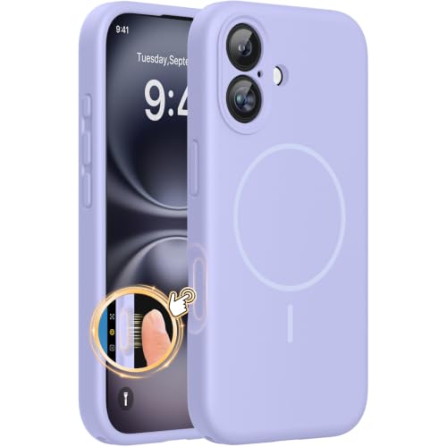 Miracase Silicone & Magnetic for iPhone 16 Case, Light Purple