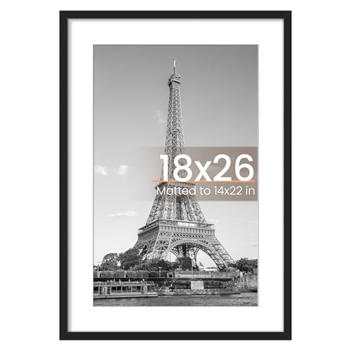 upsimples 18x26 Picture Frame, Wall Decor Poster Frames, Black 1 Pack