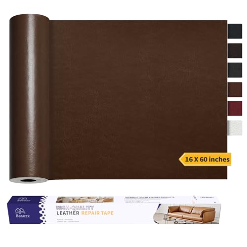 Besezx Leather Repair Patch Tape Kit, Self Adhesive Leather Repair for Furniture, Couch, Sofa, Car Seats,Office Chair,Vinyl R
