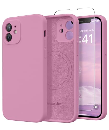 SuydanBox Magnetic for iPhone 12 Case Silicone Blackcurrant