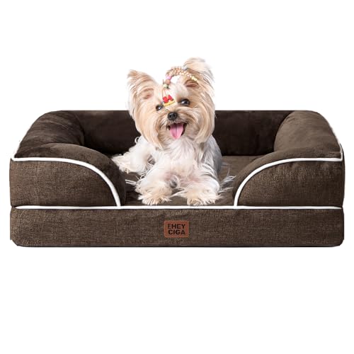 EHEYCIGA Orthopedic Small Dog Bed, Waterproof Memory Foam Washable Pet Beds