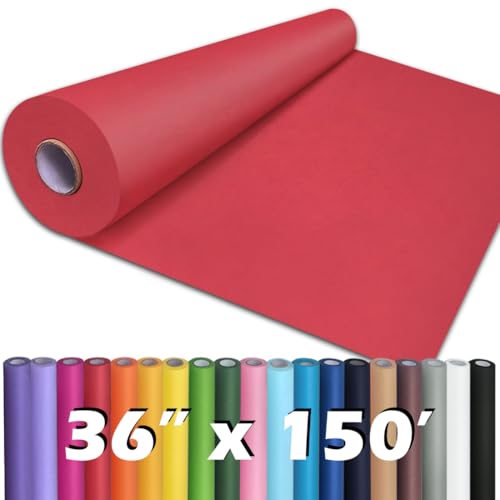 PerkHomy Red Kraft Paper Roll 36" x 1,800" (150') for Gift Wrapping Bouquet Flower Art Painting Craft Writing Packaging Shipp