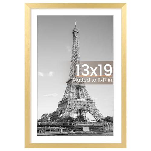 upsimples 13x19 Picture Frame, Wall Decor Poster Frames, Gold 1 Pack