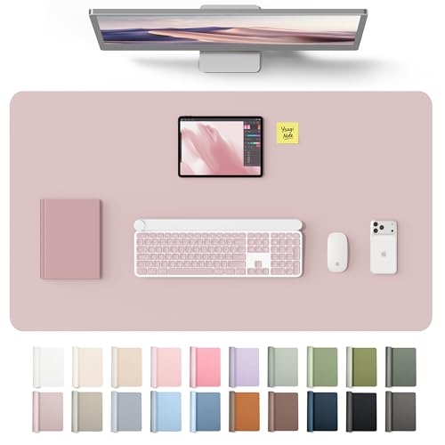 YSAGi Leather Desk Protector, Office Mat, Large Mouse Mat, Non-Slip PU Leather Blotter, Laptop Desk Mat, Waterproof Writing P