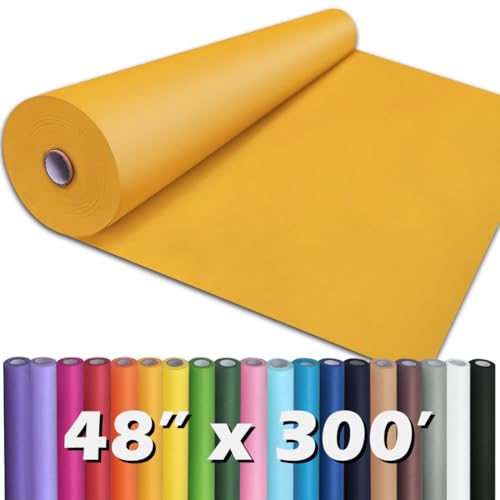 PerkHomy Orange Kraft Paper Roll 48" x 3,600" (300') for Gift Wrapping Bouquet Flower Art Painting Craft Writing Packaging Sh