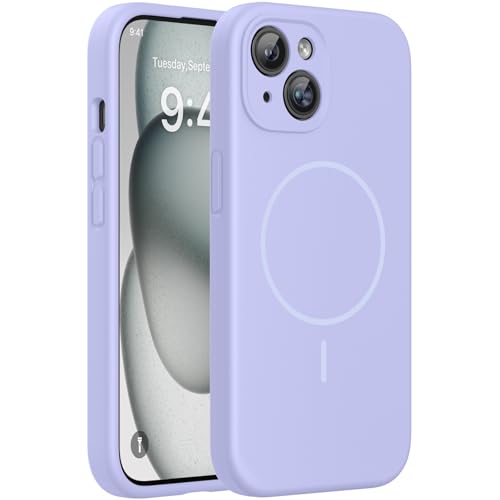 Miracase Silicone & Magnetic for iPhone 15 Plus Case, Light Purple