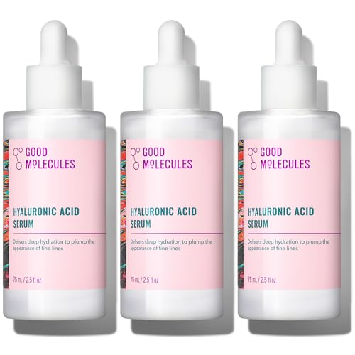 Good Molecules Hyaluronic Acid Serum for Face, 2.5 fl oz, Pack of 3