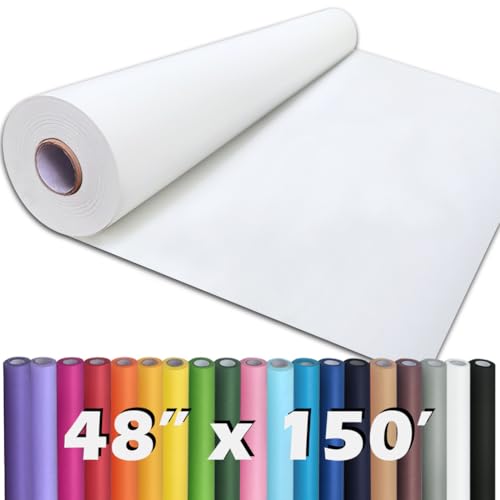 PerkHomy White Kraft Paper Roll 48" x 1,800" (150') for Gift Wrapping Bouquet Flower Art Painting Craft Writing Packaging Shi