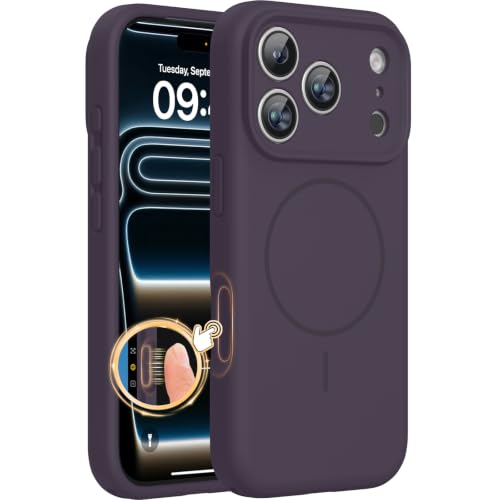 Miracase Magnetic for iPhone 17 Pro Case, Silicone, Dark Purple