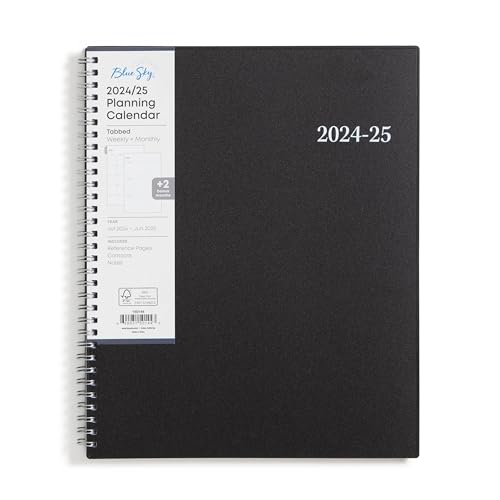 Blue Sky 2024-2025 Academic Year Weekly and Monthly Planner, July 2024 - June 2025, 8.5" x 11", Flexible Cover, Wirebound, En