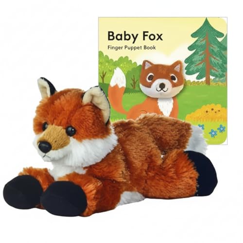 Aurora Mini Flopsi Foxxie 8"" Stuffed Animal & Finger Puppet Storybook – Soft, Cuddly, Unique Orange Fox Plush Toy for All Ag