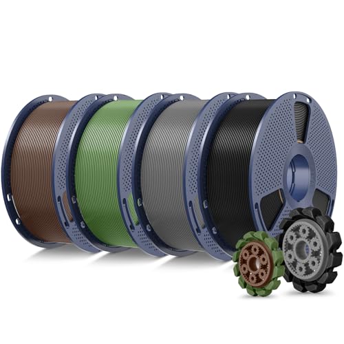 SUNLU PLA+2.0 3D Printer Filament, Multicolor, 4-Pack (4KG)