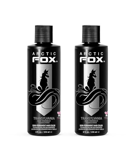 ARCTIC FOX Semi-Permanent Hair Dye Transylvania Black - Vegan - 2 x 8 oz