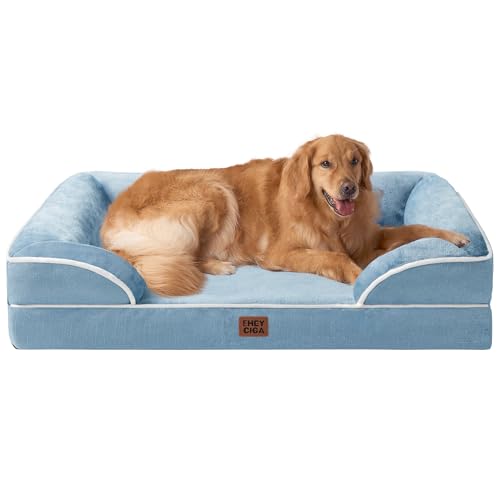 EHEYCIGA Orthopedic Dog Beds for Extra Large Dogs, Waterproof Memory Foam XL Dog Bed with Sides, Non-Slip Bottom and Egg-Crat