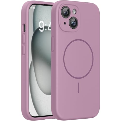 Miracase Silicone & Magnetic for iPhone 15 Plus Case, Blackcurrant