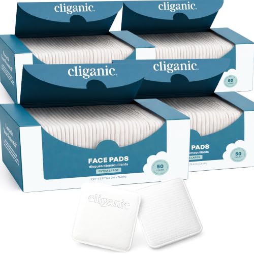 Cliganic Cotton Pads, 100% Pure Makeup Remover Face Pads, 200ct