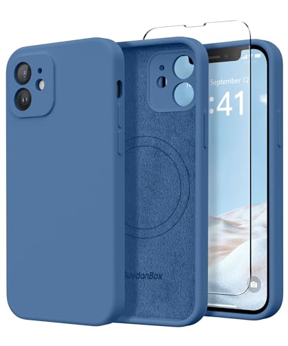 SuydanBox Magnetic for iPhone 12 Case Silicone Lake Blue