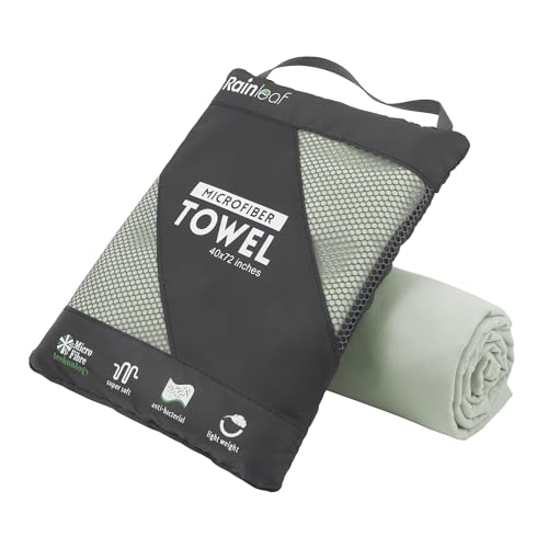 Rainleaf Microfiber Towel Quick Dry Camping & Travel & Gym Towel. Compact