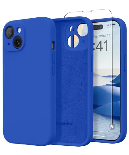 SuydanBox Magnetic for iPhone 15 Case Silicone Klein Blue