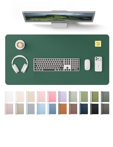 YSAGi Leather Desk Pad Protector, Office Desk Mat, Large Mouse Pad, Non-Slip PU Leather Desk Blotter, Laptop Desk Pad, Waterp