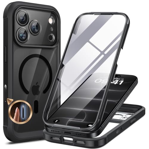 Miracase Magnetic for iPhone 18 Pro Case 6.3", Full Body Protection, Black