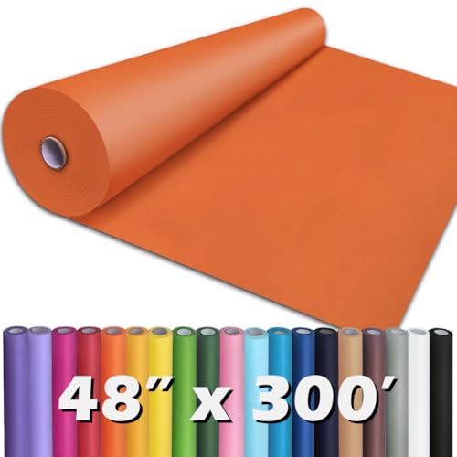 PerkHomy OrangeRed Kraft Paper Roll 48" x 3,600" (300') for Gift Wrapping Bouquet Flower Art Painting Craft Writing Packaging