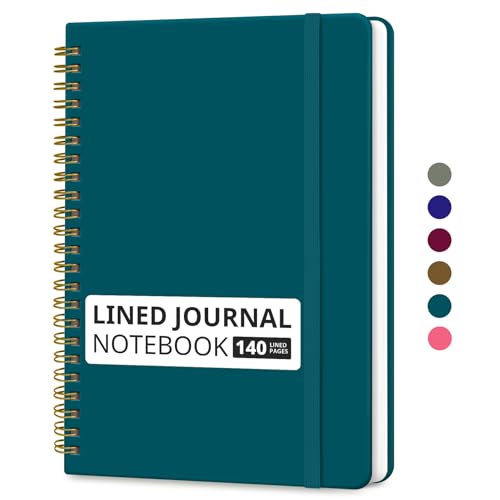 Taja Lined Spiral Notebook for Work, 5.7"x7.9" Spiral Journal College Ruled