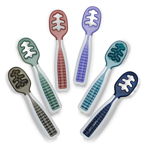 NumNum Baby Spoons Self Feeding 6 Months, 6-Pack Beach Party