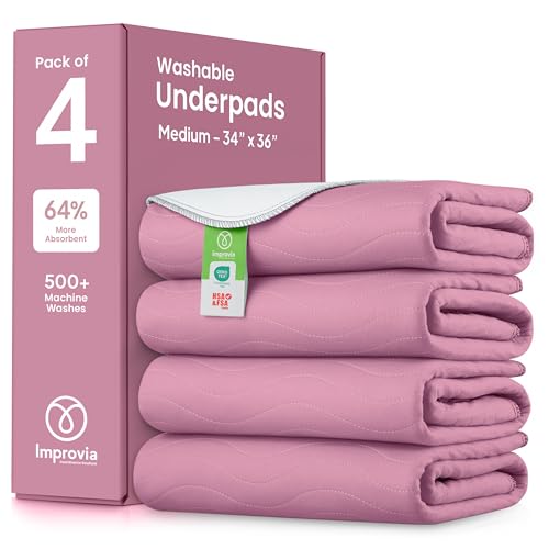 IMPROVIA® Washable Underpads, Heavy Absorbency Reusable Incontinence Pads