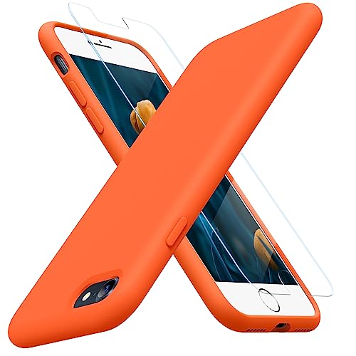 Miracase Silicone for iPhone SE 2022/SE 2020/7/8 Case,Amber Orange