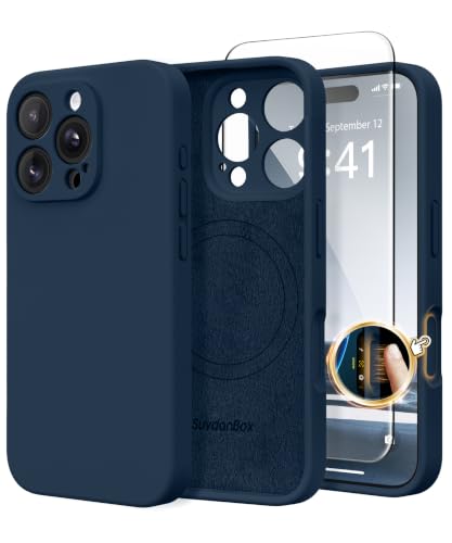 SuydanBox Magnetic for iPhone 16 Pro Max Case Silicone Cobalt Blue