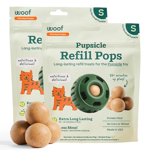 WOOF Pupsicle Peanut Butter & Beef Refill Pops Dog Treats, Small, 2 Pack